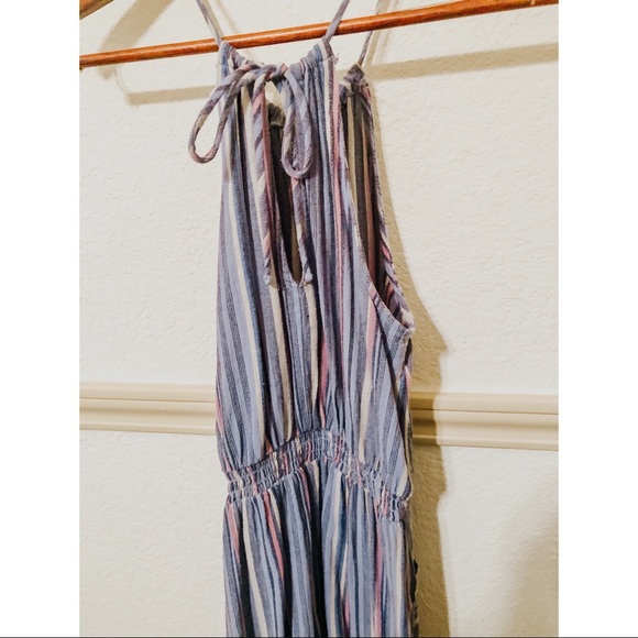 Striped Smocked Jumpsuit - Picture 4 of 4